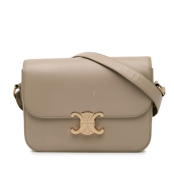 Pre-Loved Celine Classique Shiny Calfskin Triomphe Crossbody - Picture 1 of 12